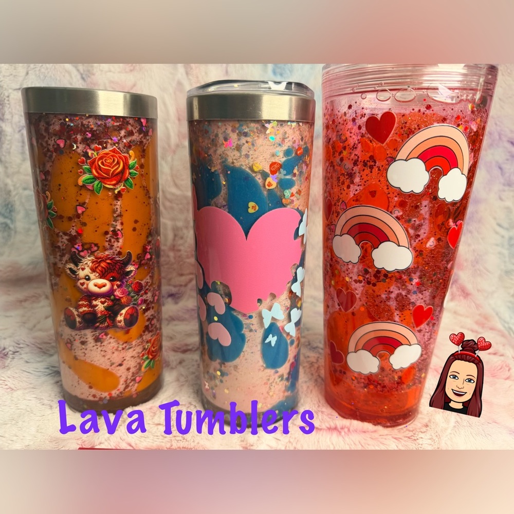 Love Themed Lava Snow Globe Tumblers